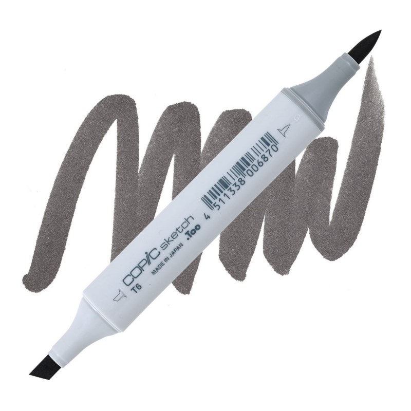 Lihová fixa COPIC Sketch oboustranná Brush & Chisel, T6 Toner gray 6