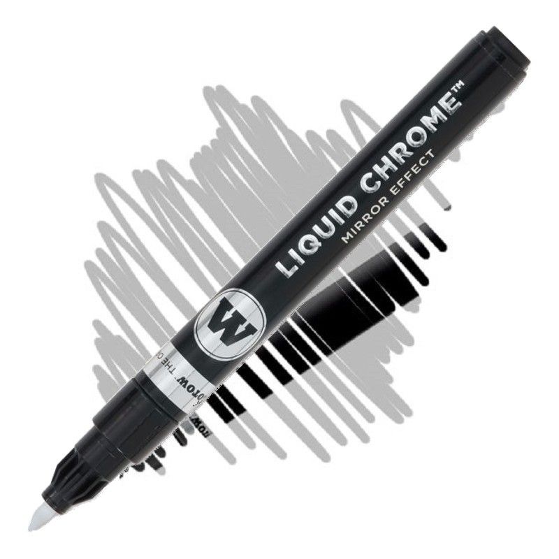 Chromová fixa se zrcadlovým efektem MOLOTOW Liquid Chrome, 3mm kaligrafická