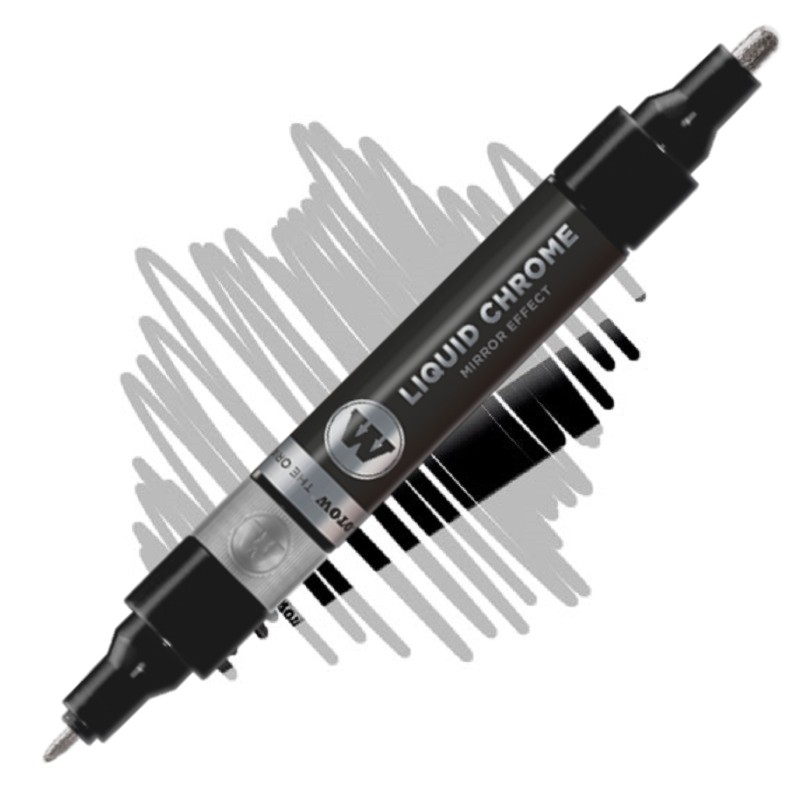 Chromová fixa se zrcadlovým efektem MOLOTOW Liquid Chrome, 1,5-4mm