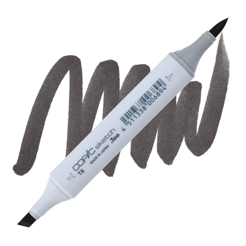 Lihová fixa COPIC Sketch oboustranná Brush & Chisel, T8 Toner gray 8