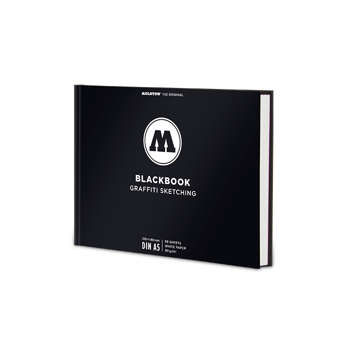 Skicář MOLOTOW Blackbook Graffiti A5 bílý, 68 listů horizontální