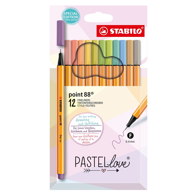 Liner STABILO point 88, 12ks Pastel Love