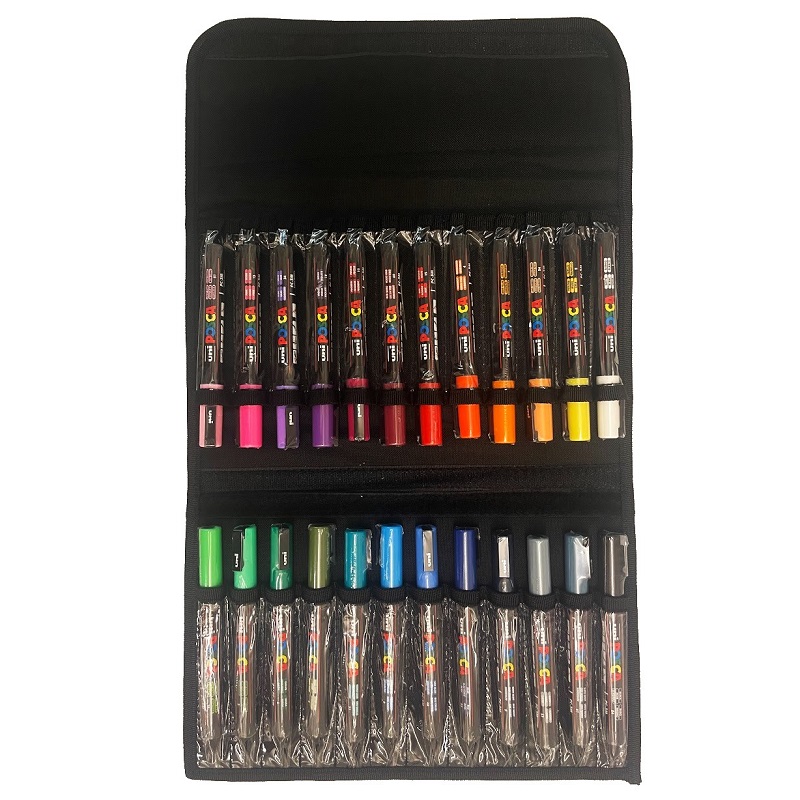 Akrylové fixy UNI POSCA EXCLUSIVE SET 3M, 24ks v pouzdře