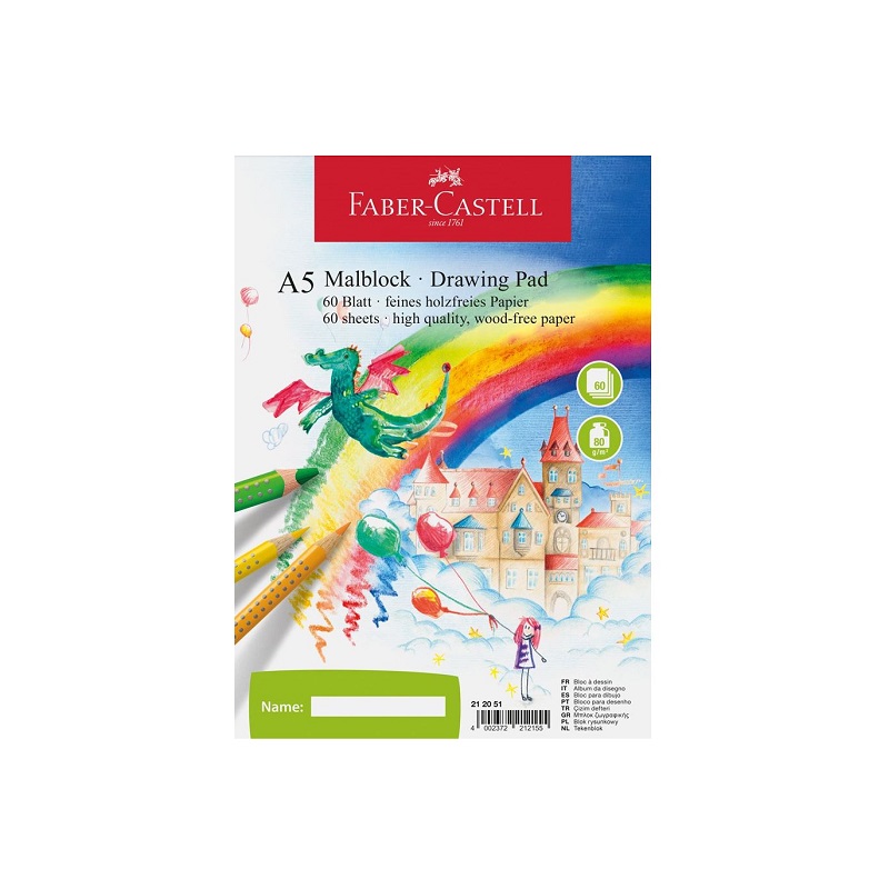 Blok FABER-CASTELL Drawing Pad A5, 60 listů