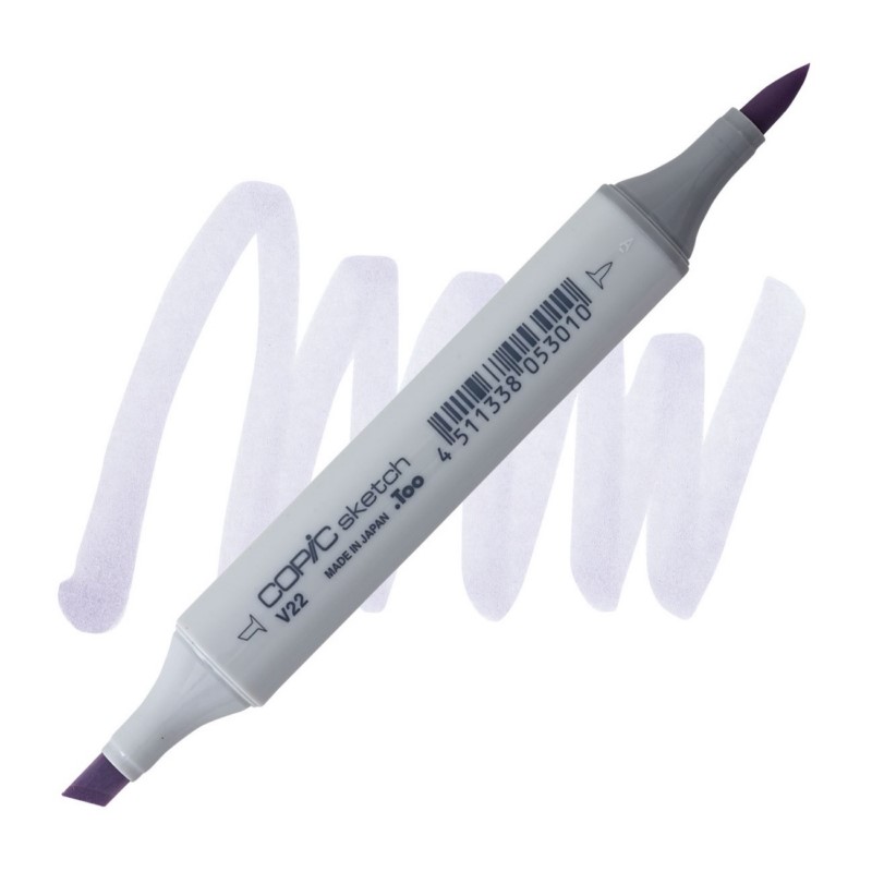 Lihová fixa COPIC Sketch oboustranná Brush & Chisel, V22 Ash lavender