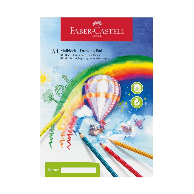 Blok FABER-CASTELL Drawing Pad A4, 100 listů