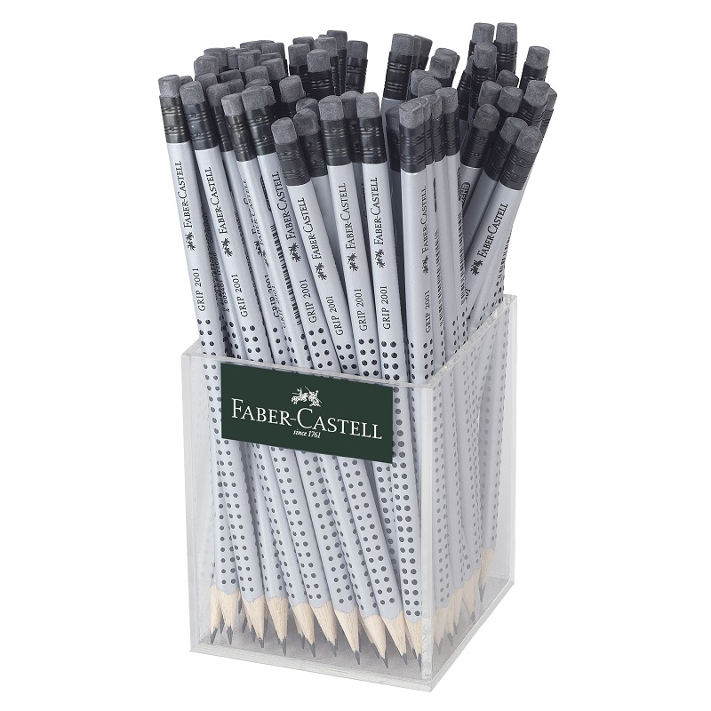 FABER-CASTELL grafitová tužka Grip s gumou, HB 72ks ve stojánku