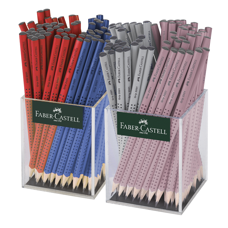 FABER-CASTELL grafitová tužka Grip, B 144ks ve stojánku