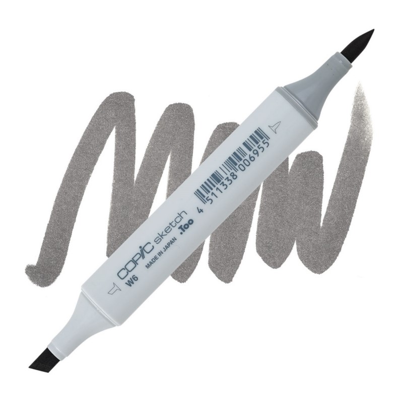 Lihová fixa COPIC Sketch oboustranná Brush & Chisel, W6 Warm gray 6
