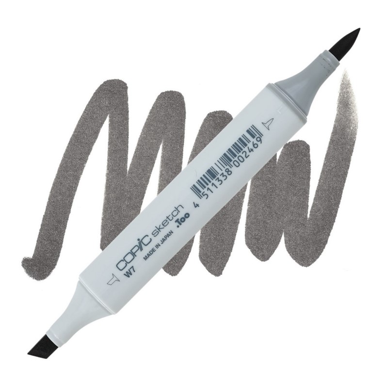 Lihová fixa COPIC Sketch oboustranná Brush & Chisel, W7 Warm gray 7