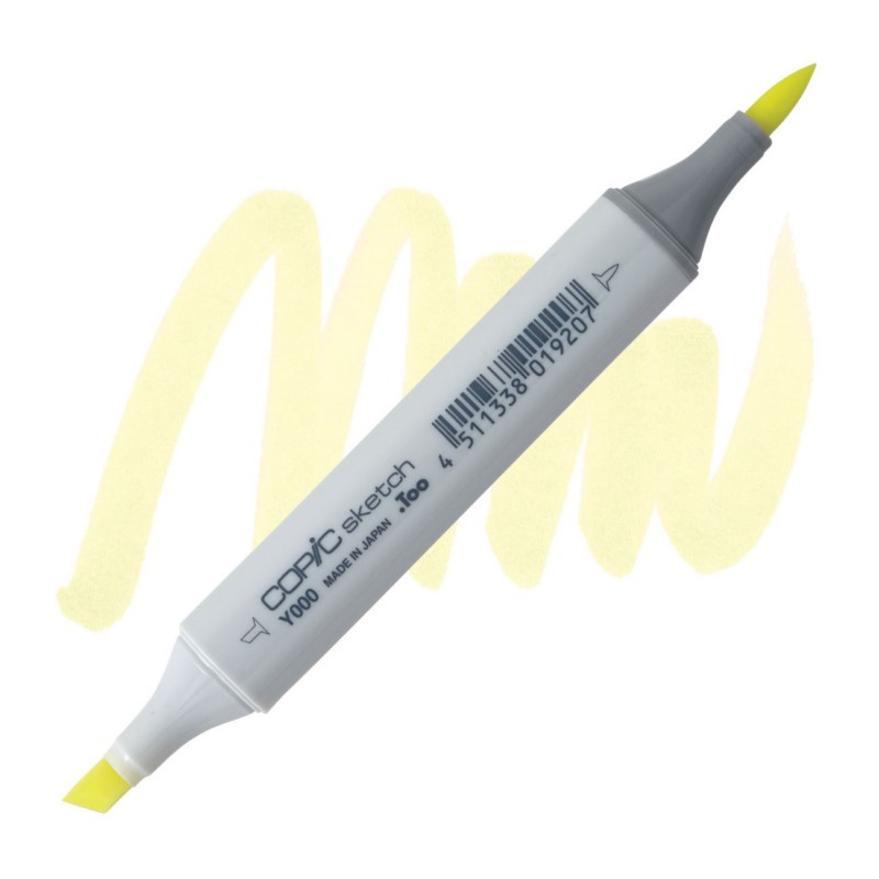 Lihová fixa COPIC Sketch oboustranná Brush & Chisel, Y000 Pale lemon