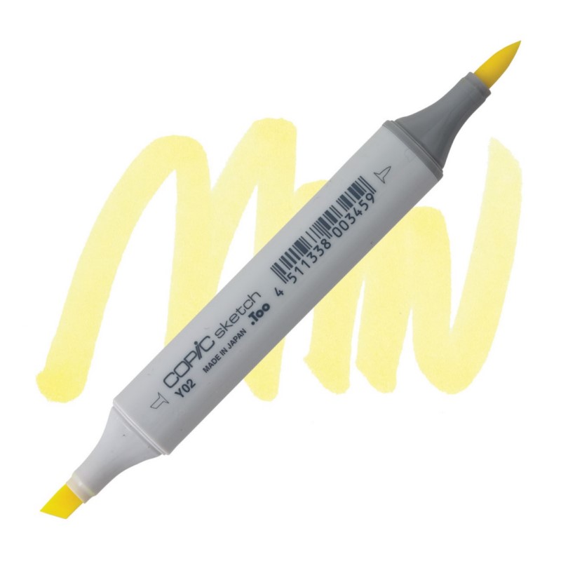 Lihová fixa COPIC Sketch oboustranná Brush & Chisel, Y02 Canary yellow