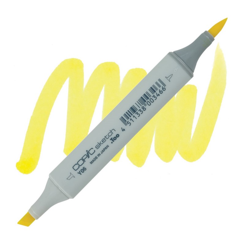 Lihová fixa COPIC Sketch oboustranná Brush & Chisel, Y06 Yellow