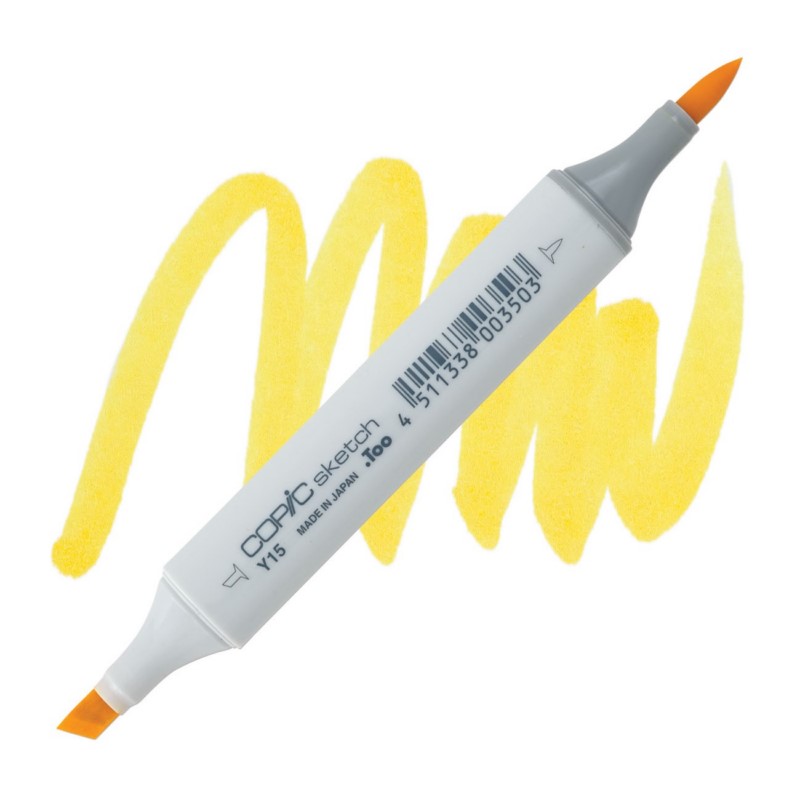 Lihová fixa COPIC Sketch oboustranná Brush & Chisel, Y15 Cadmium yellow