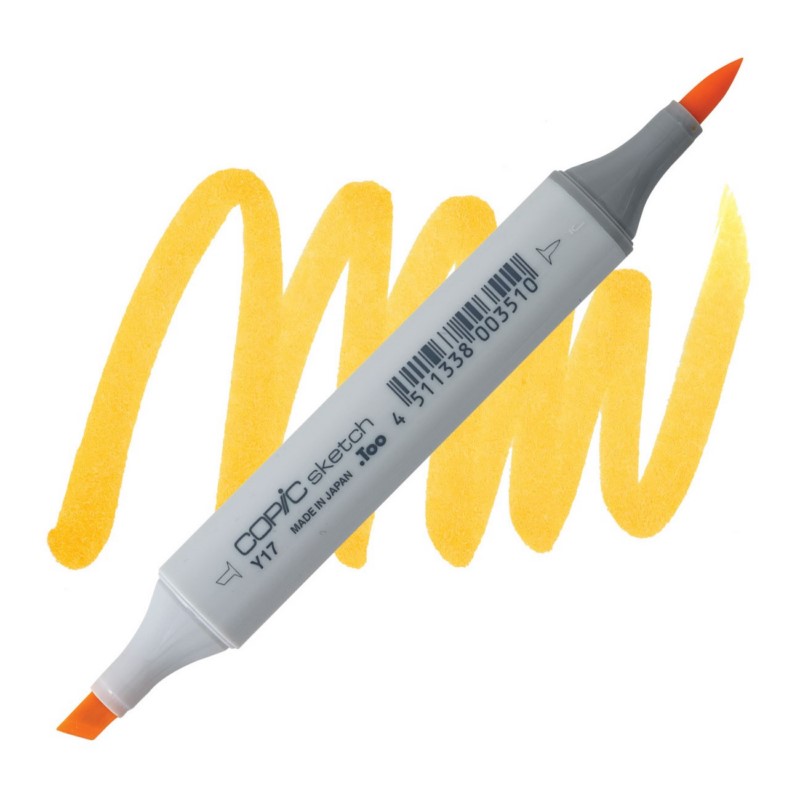Lihová fixa COPIC Sketch oboustranná Brush & Chisel, Y17 Golden yellow