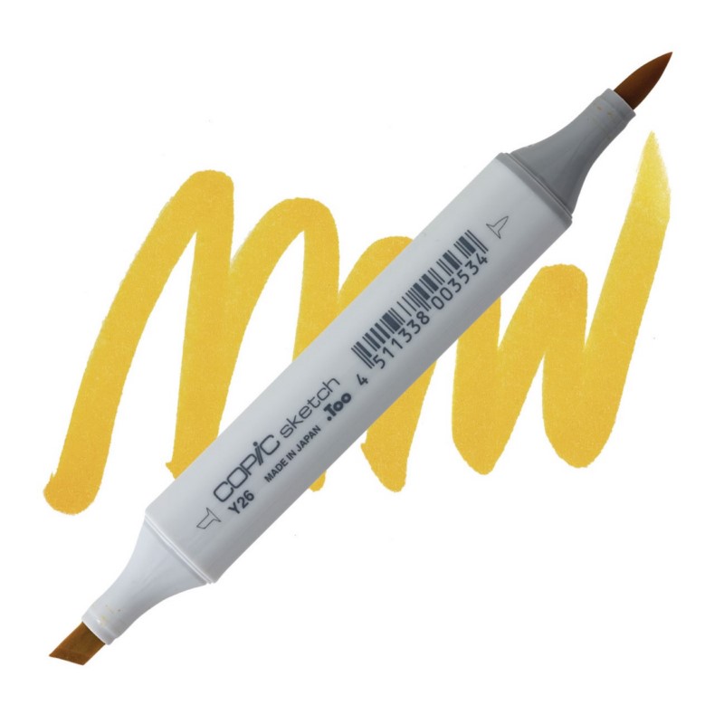Lihová fixa COPIC Sketch oboustranná Brush & Chisel, Y26 Mustard