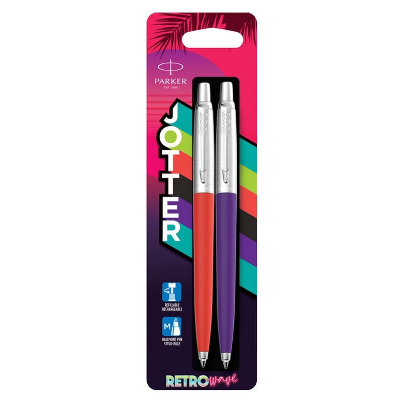 Kuličkové pero PARKER Jotter Originals Retro Wave, 2ks Red & Violet