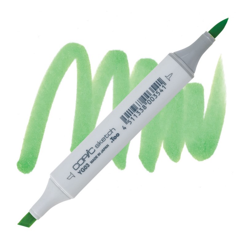 Lihová fixa COPIC Sketch oboustranná Brush & Chisel, YG03 Yellow green