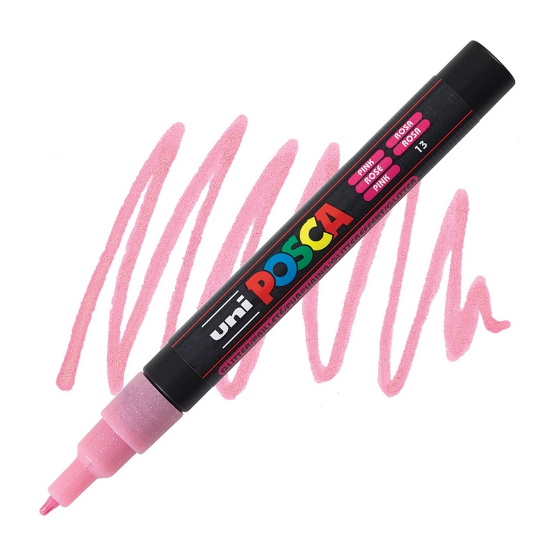 Akrylová fixa UNI POSCA 3M, třpytivá růžová (L13)
