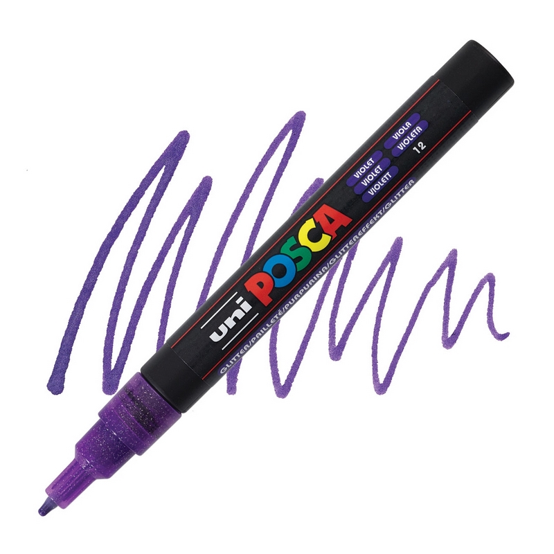 Akrylová fixa UNI POSCA 3M, třpytivá fialová (L12)