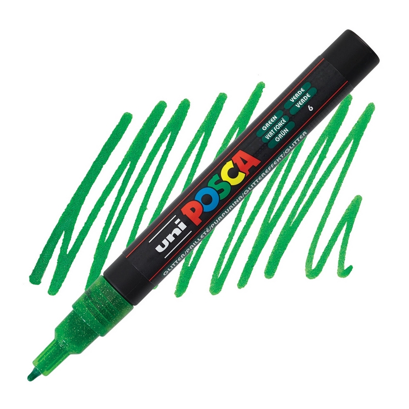 Akrylová fixa UNI POSCA 3M, třpytivá zelená (L6)