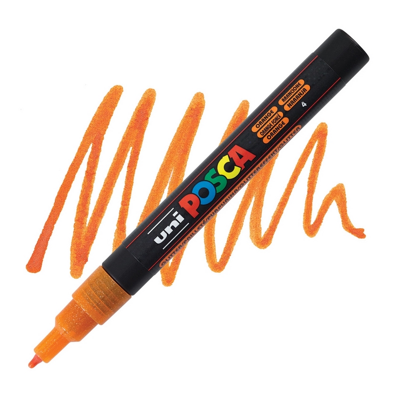Akrylová fixa UNI POSCA 3M, třpytivá oranžová (L4)