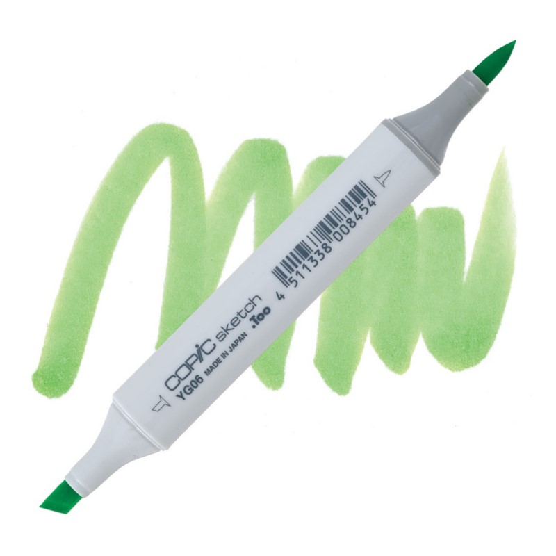 Lihová fixa COPIC Sketch oboustranná Brush & Chisel, YG06 Yellowish green