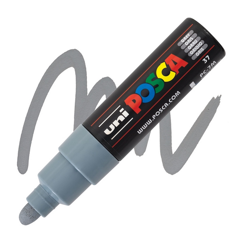 Akrylová fixa UNI POSCA 7M, šedá (37)