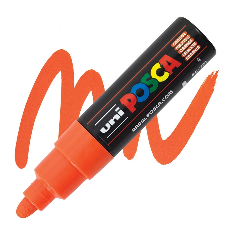 Akrylová fixa UNI POSCA 7M, oranžová (4)