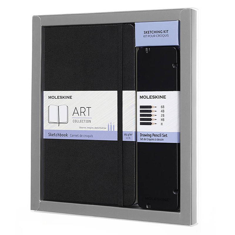 Sada MOLESKINE Sketch skicář + 5ks grafitových tužek