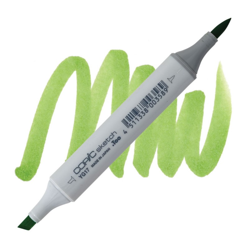 Lihová fixa COPIC Sketch oboustranná Brush & Chisel, YG17 Grass green
