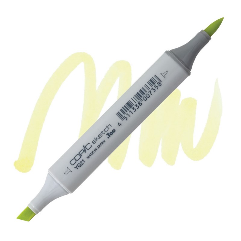 Lihová fixa COPIC Sketch oboustranná Brush & Chisel, YG21 Anise