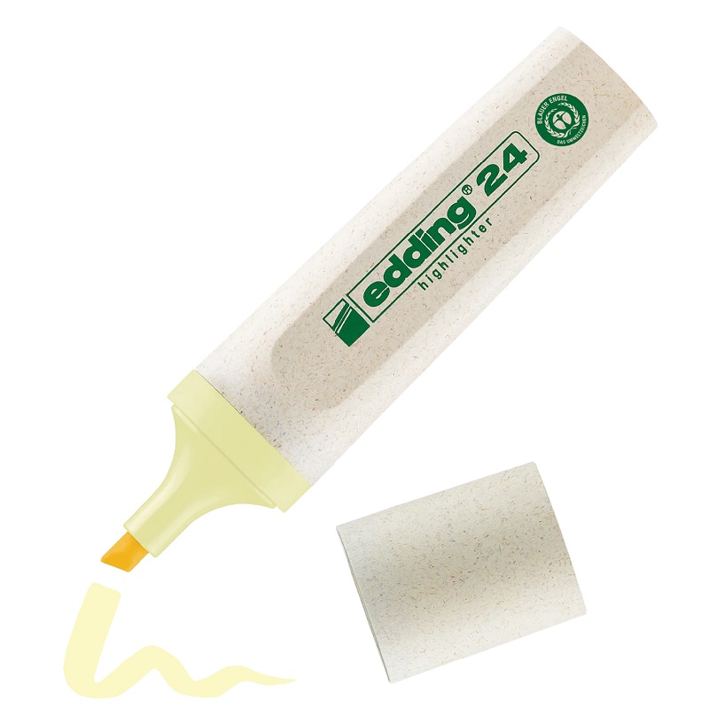 Zvýrazňovač EDDING 24 EcoLine, pastelový žlutý