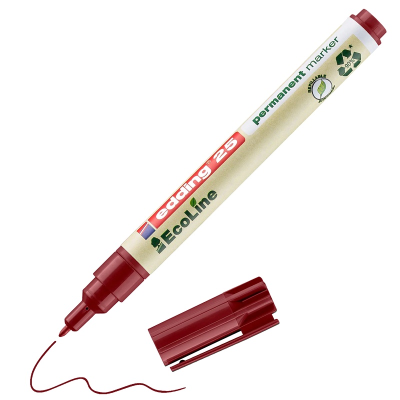 Permanentní popisovač EDDING EcoLine 25, červený