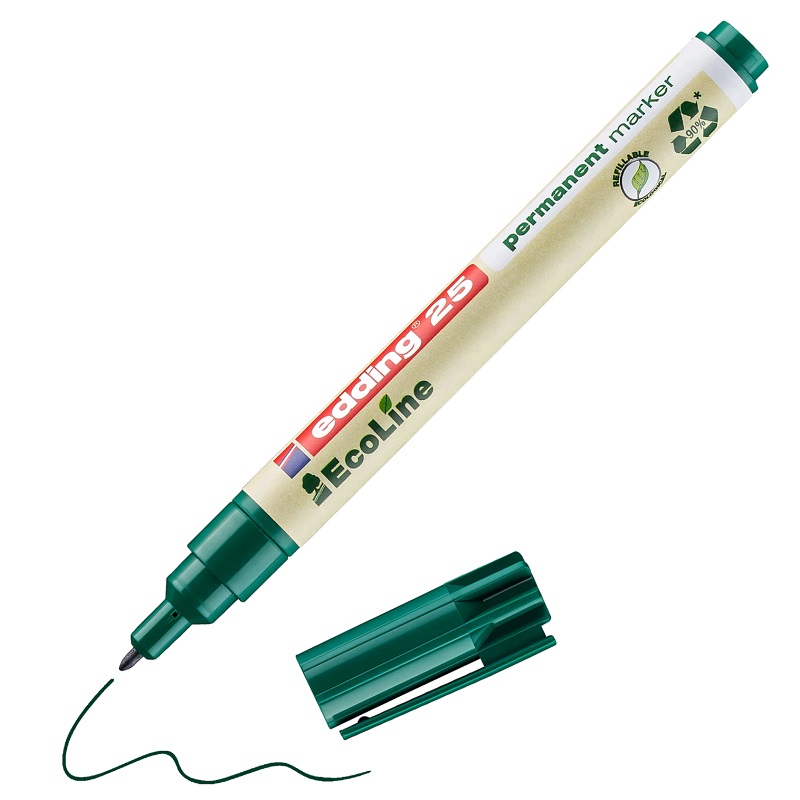 Permanentní popisovač EDDING EcoLine 25, zelený