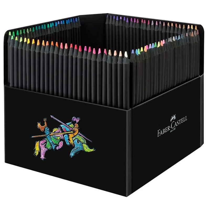 FABER-CASTELL černé pastelky BLACK EDITION, 100ks ve stojánku
