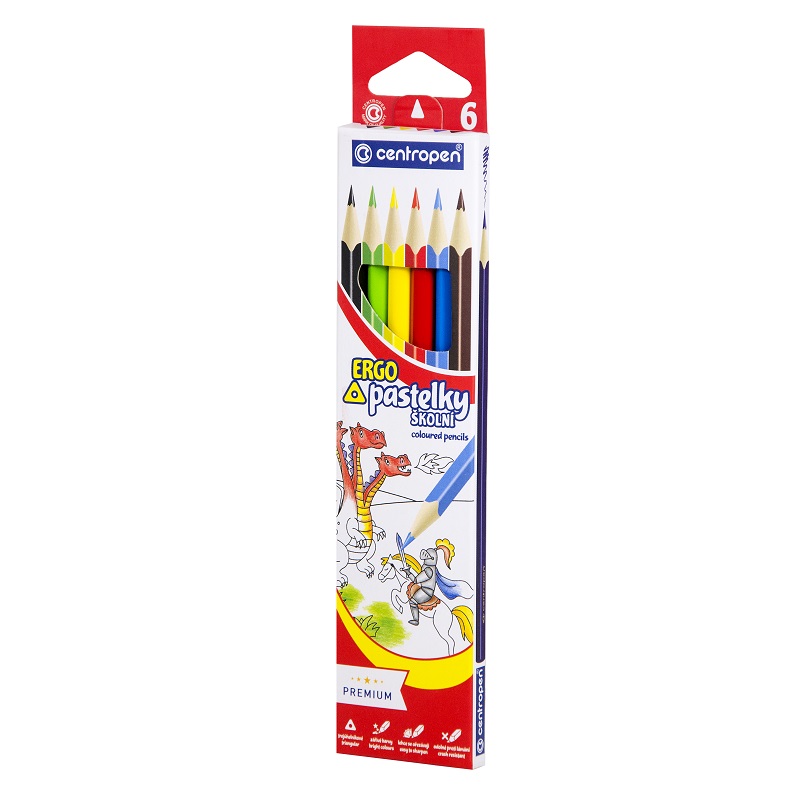 Školní pastelky CENTROPEN 9521/6, 6ks ERGO