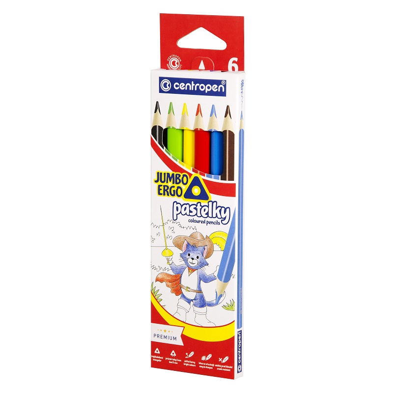 Školní pastelky CENTROPEN 9522/6, 6ks JUMBO ERGO