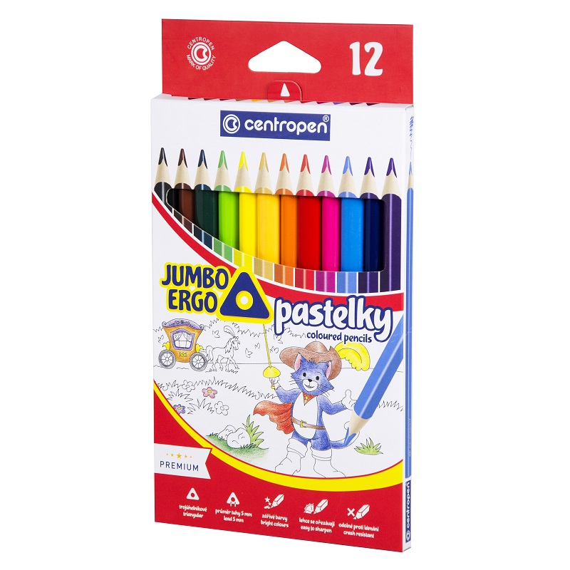 Školní pastelky CENTROPEN 9522/12, 12ks JUMBO ERGO