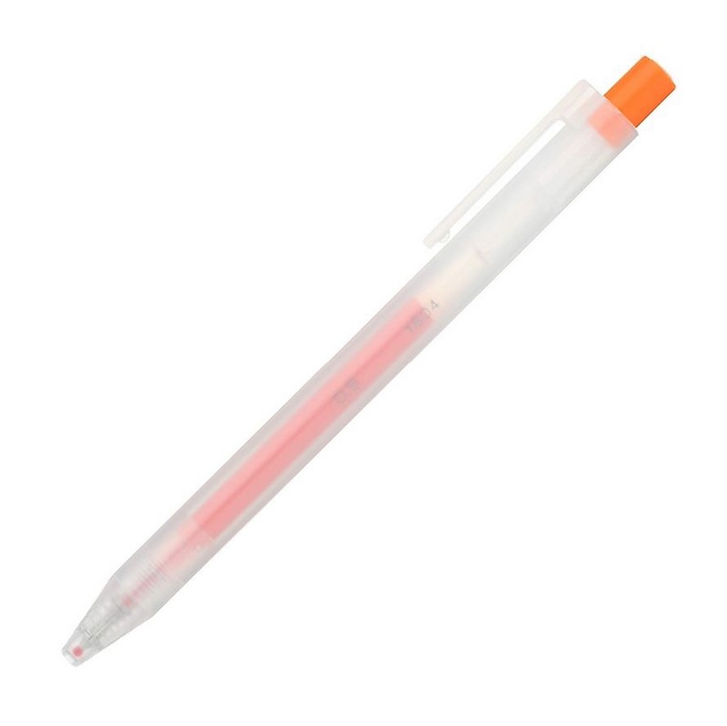 Gelové pero MUJI "CLICKER" 0,3mm, oranžové