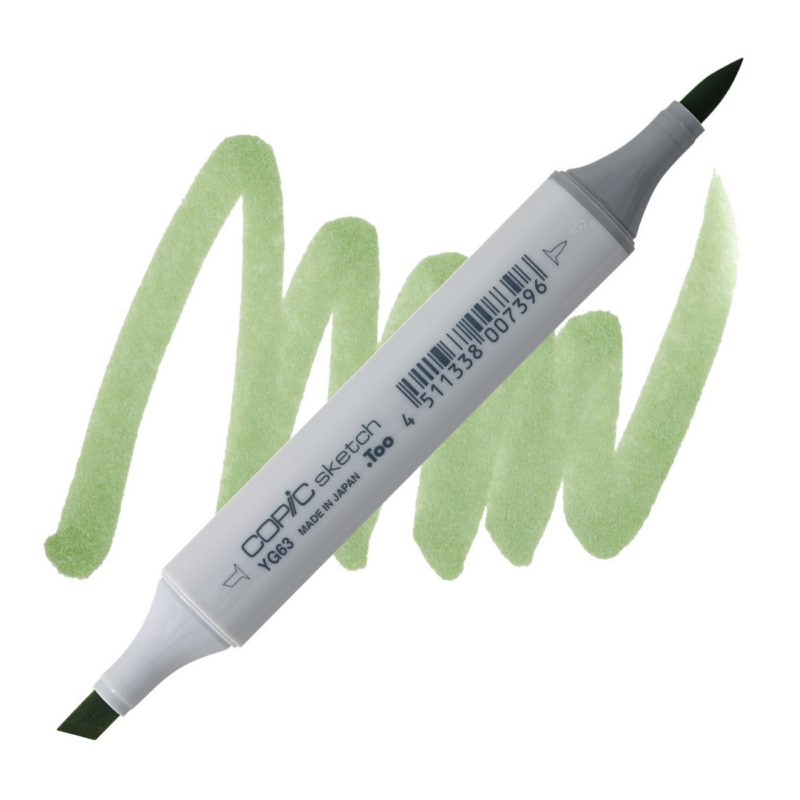 Lihová fixa COPIC Sketch oboustranná Brush & Chisel, YG63 Pea green