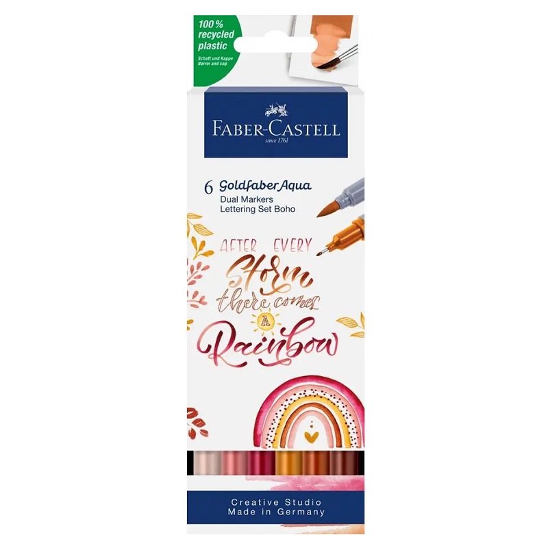 FABER-CASTELL akvarelové GOLDFABER DUAL, set 6ks Lettering Boho