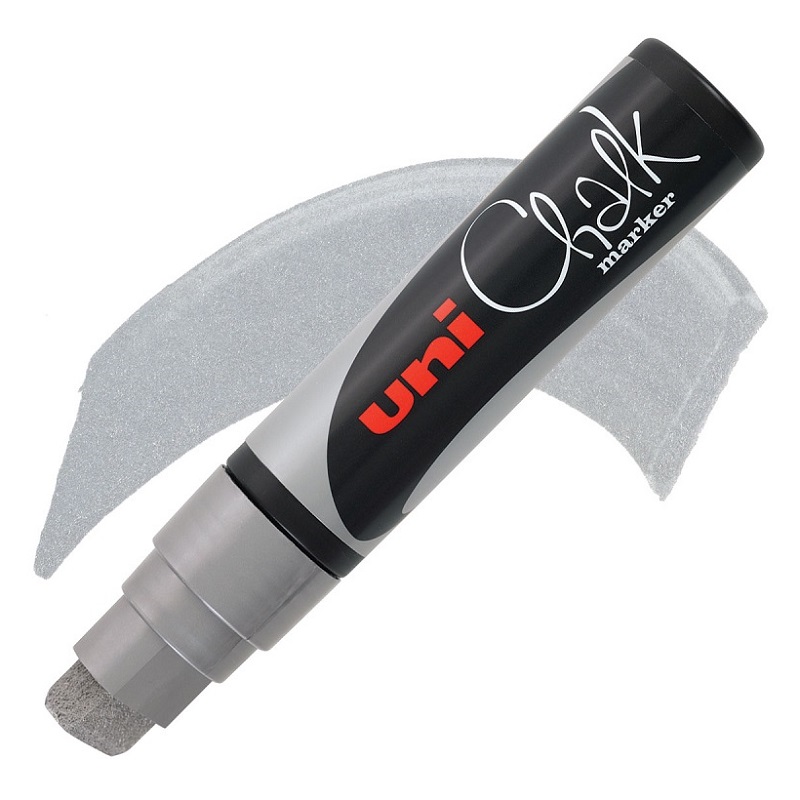 Křídová fixa UNI CHALK 17K, stříbrná