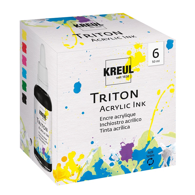 Akrylový inkoust KREUL Triton 50ml, 6ks Starter Set