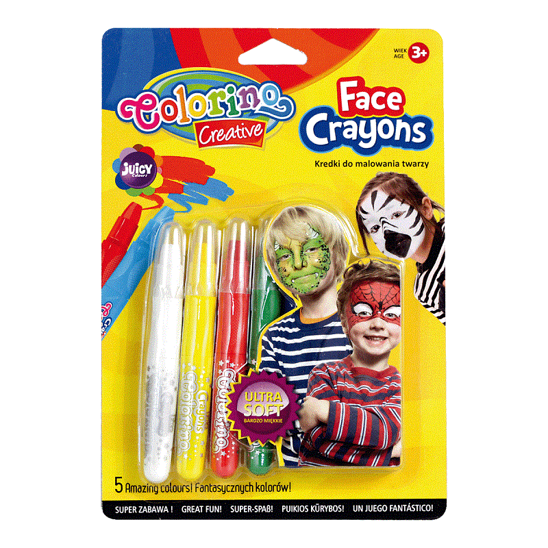 COLORINO voskové pastelky na obličej v měkké násadce, 5ks