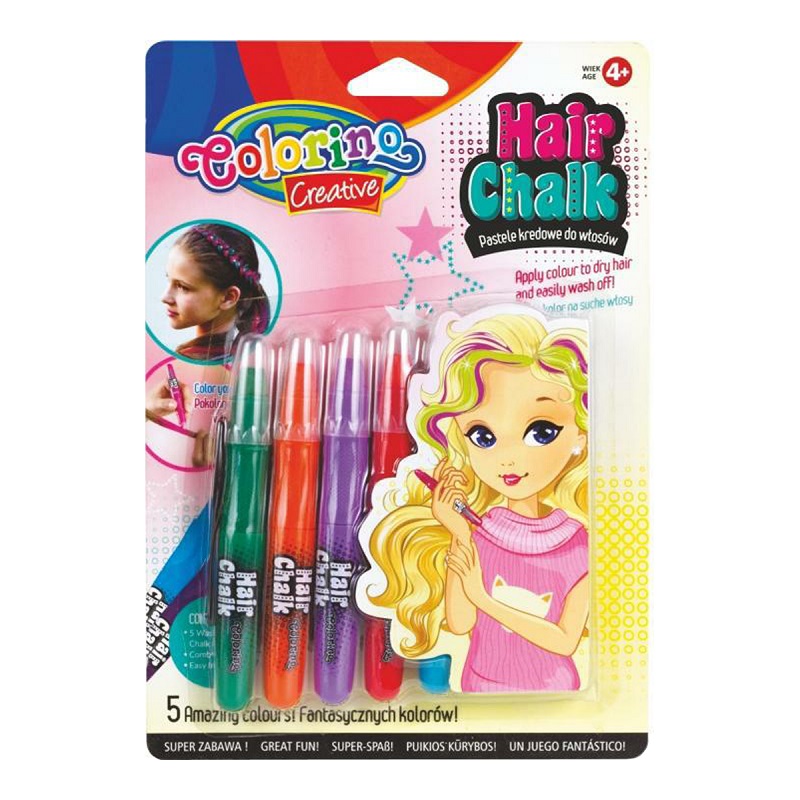 COLORINO voskové pastelky na vlasy v měkké násadce, 5ks