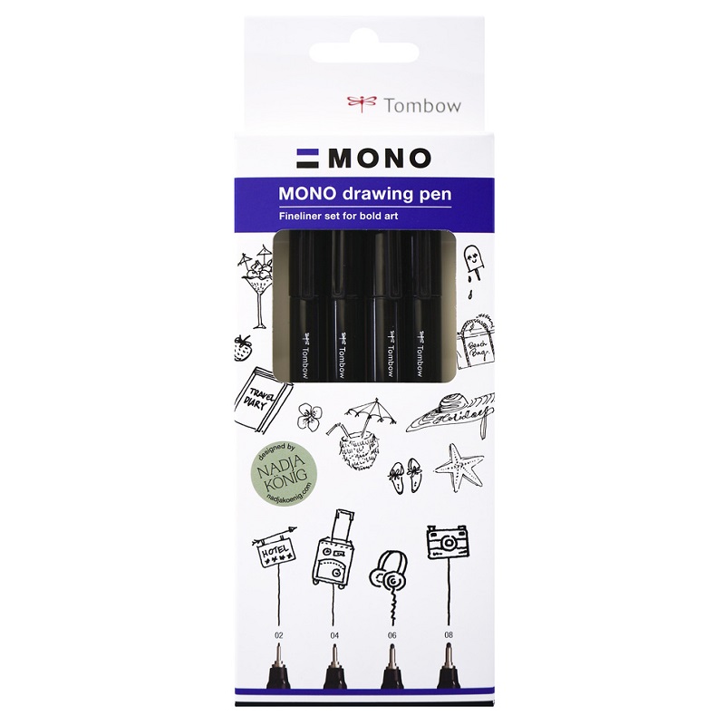 TOMBOW Fineliner MONO drawing pen 0,3-0,6mm, 4ks