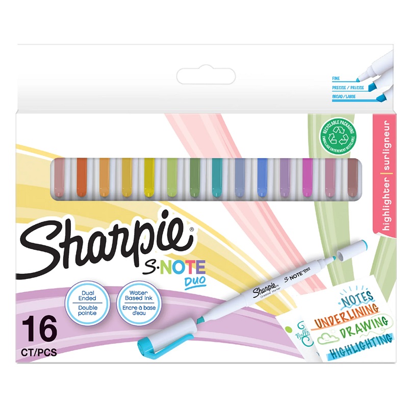 SHARPIE kreativní zvýrazňovač S-Note Duo, 16ks