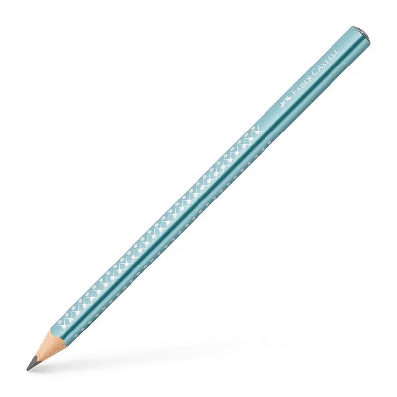 FABER-CASTELL grafitová tužka Grip JUMBO Sparkle B, tyrkysová