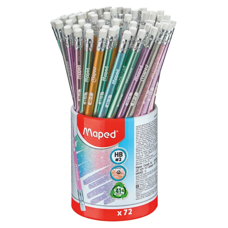 Tužky MAPED Black Peps Sparkle s gumou, 72ks školní set